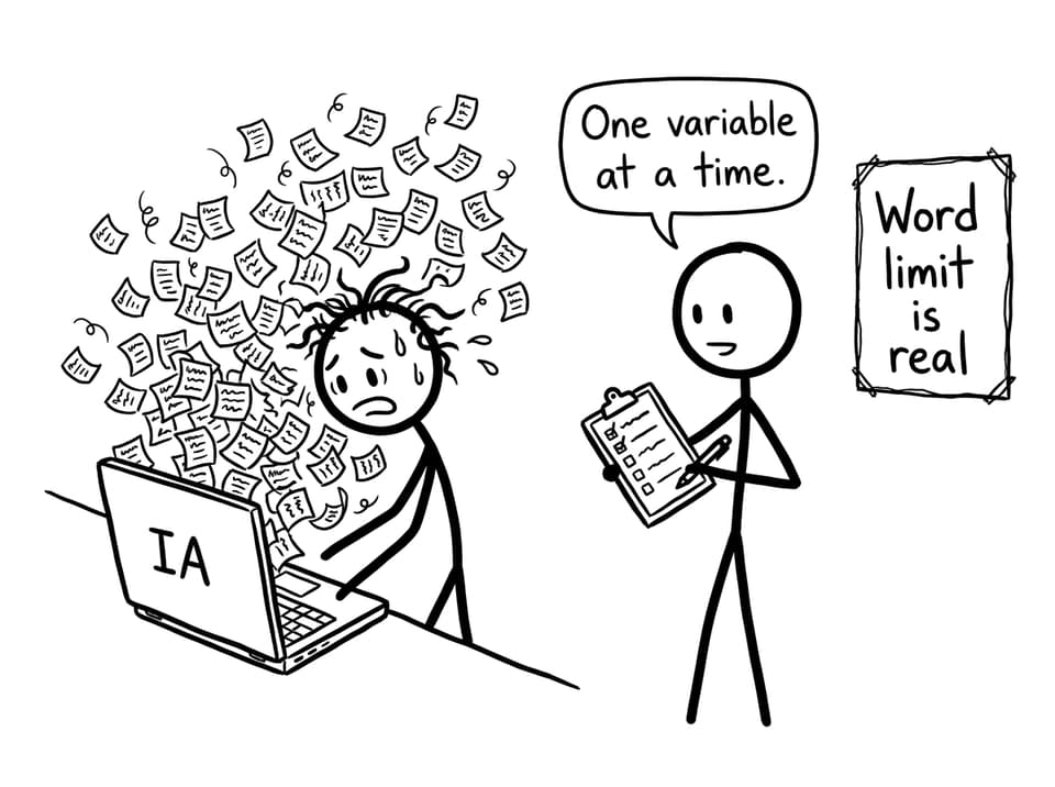 A stressed student meets the IA checklist
