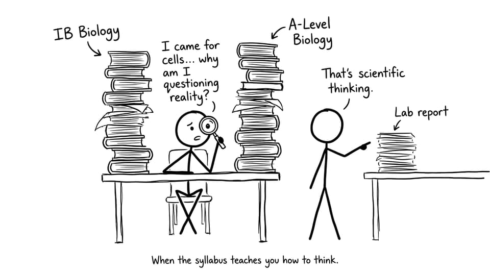 IB Biology vs A-Level student stacks