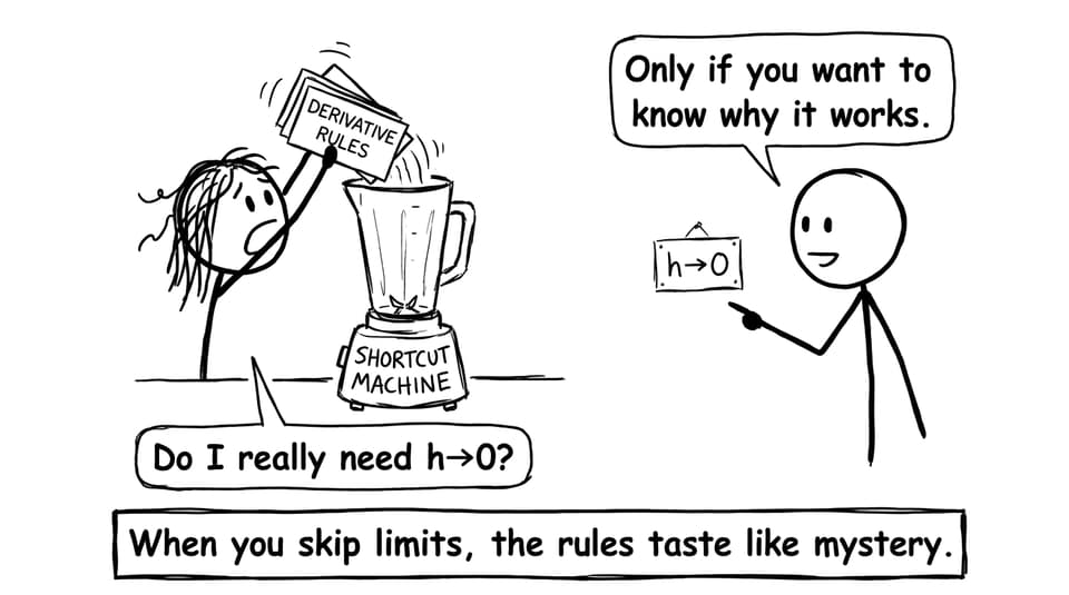 Student tries to blend derivative rules into shortcuts