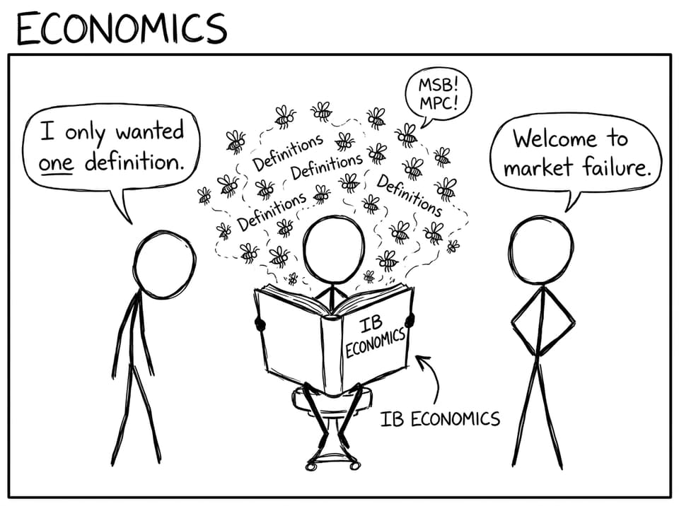 IB Economics book releasing a swarm of definitions
