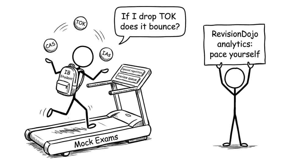 Treadmill juggling CAS, TOK, IAs while pacing with analytics