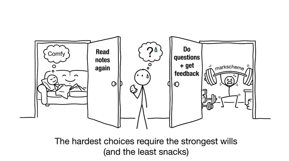 Two doors: comfy notes vs question gym