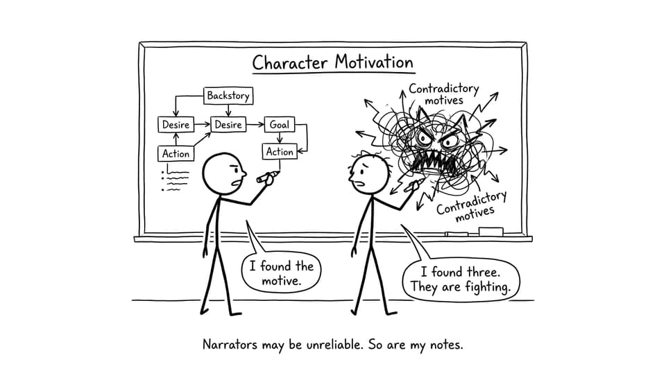 Two students diagramming contradictory motives