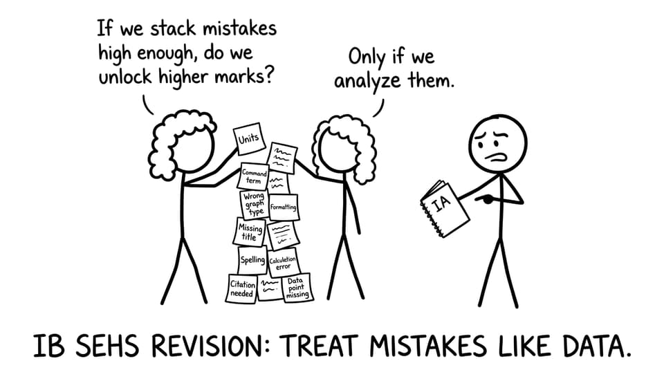 IB SEHS revision mistakes as data joke