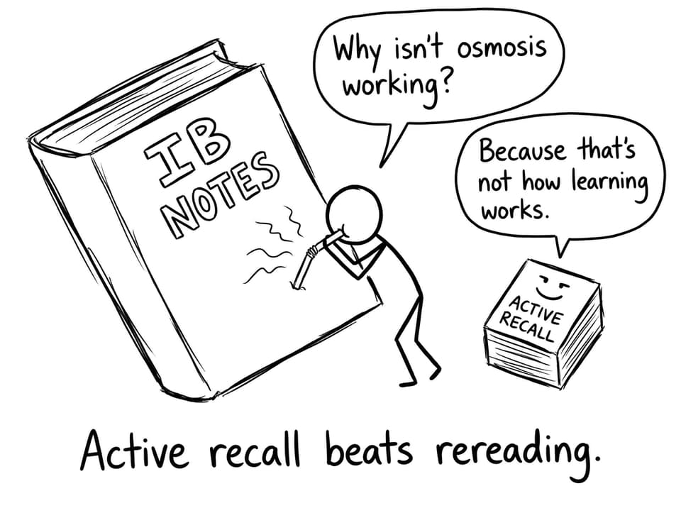 Active recall beats rereading.