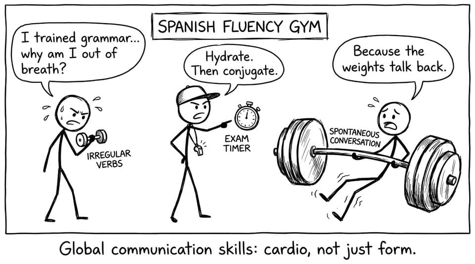 Spanish fluency gym comic