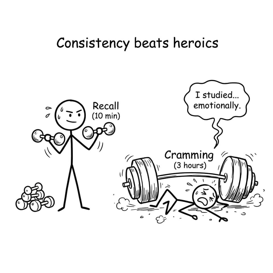 Spaced repetition vs cramming comic