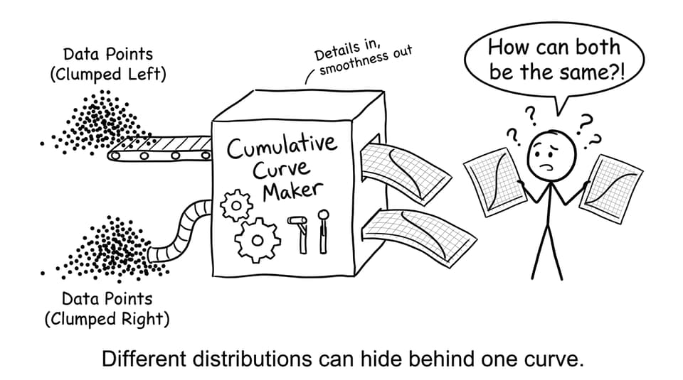 Different distributions hide behind one curve