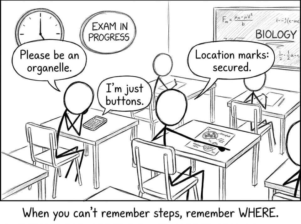 Exam hall organelle joke