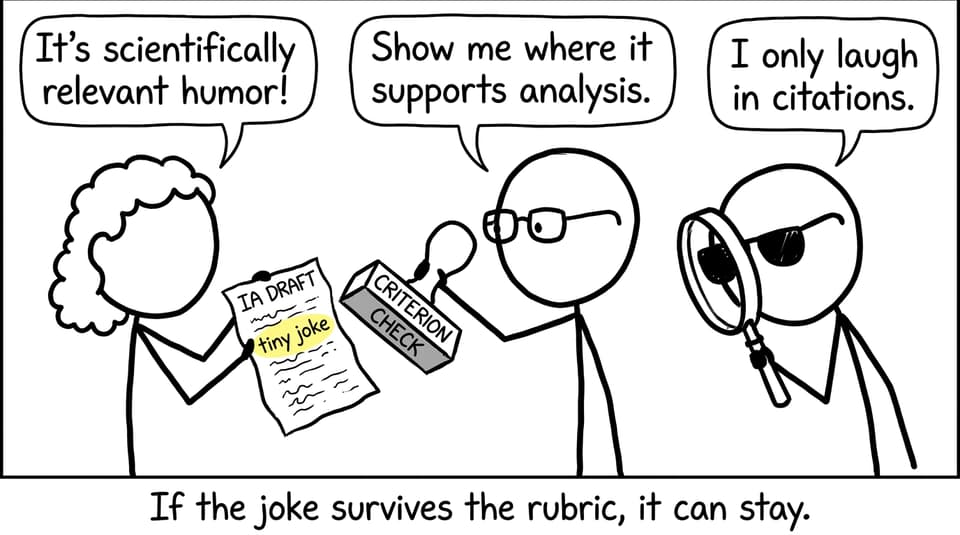 A joke surviving the rubric
