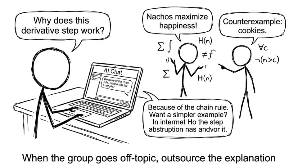 When the group goes off-topic, outsource the explanation