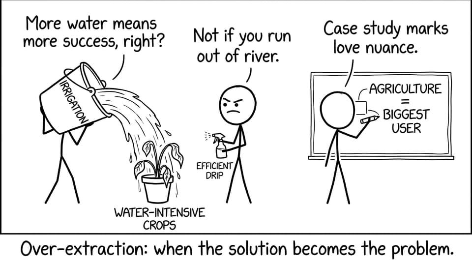 Comic about irrigation choices