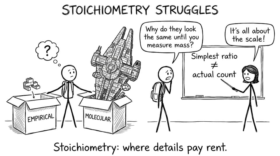 Empirical vs molecular formula Lego joke