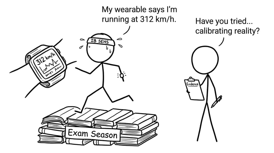 A stressed IB student and a reality-check friend