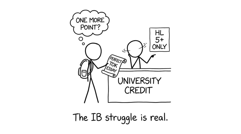 A student trying to trade TOK for one more point at “University Credit”
