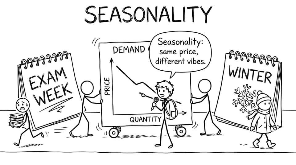 A calendar pushes the demand curve like a stage prop