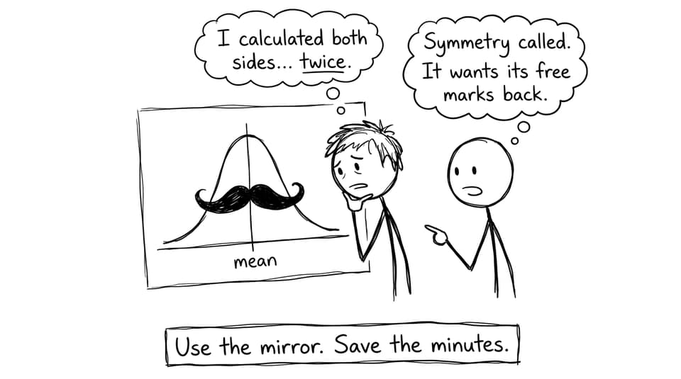 Student learns symmetry saves marks