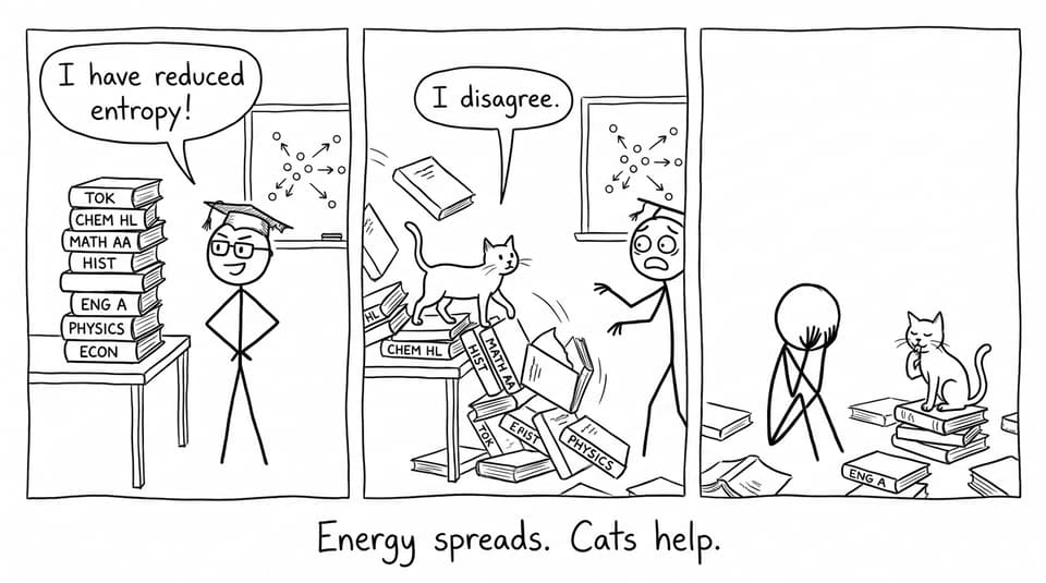 Student, cat, and entropy joke