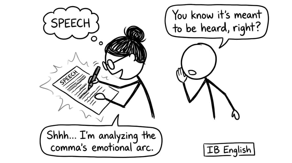 Student analyzing commas like a sacred ritual