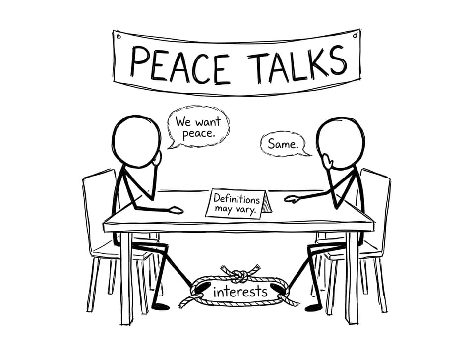 Diplomats define peace differently