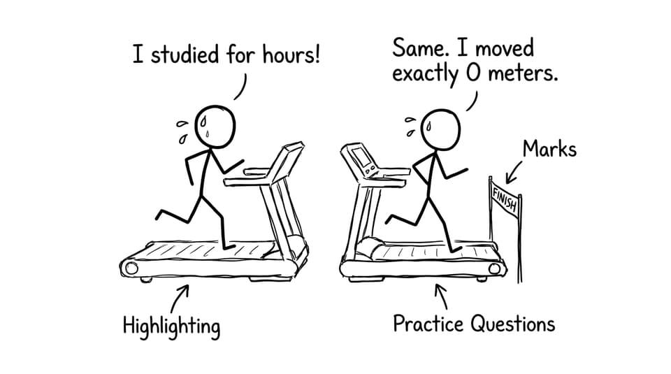 Highlighting treadmill vs practice treadmill