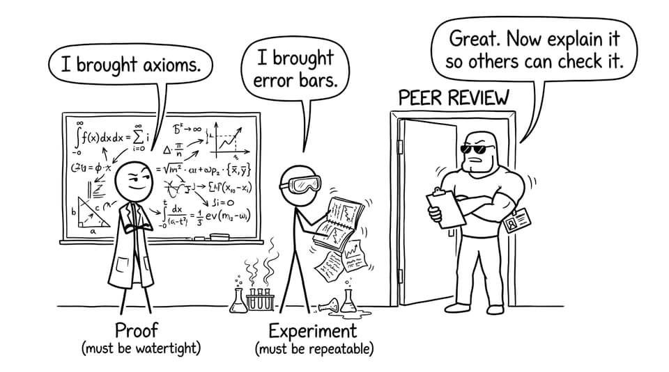 Math vs science at the peer review door