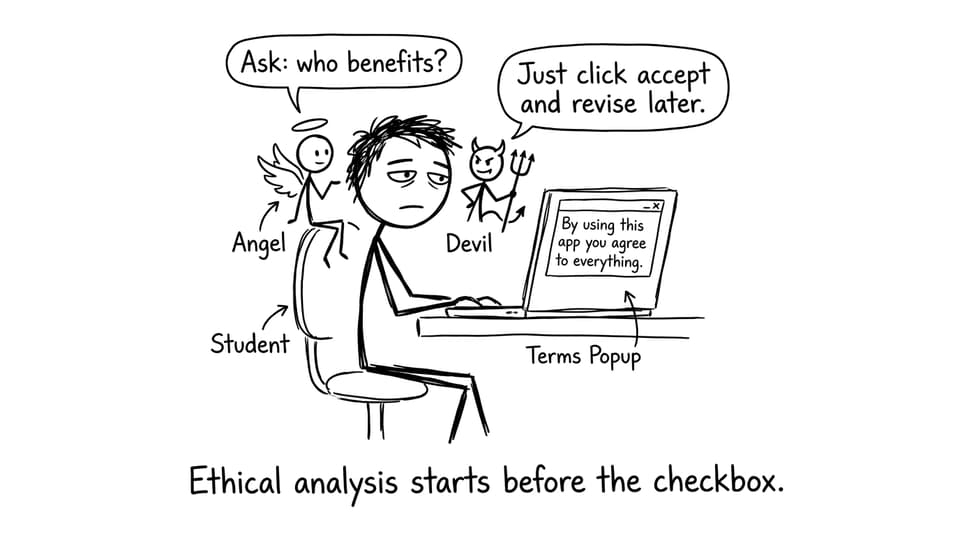 Ethical analysis starts before the checkbox.