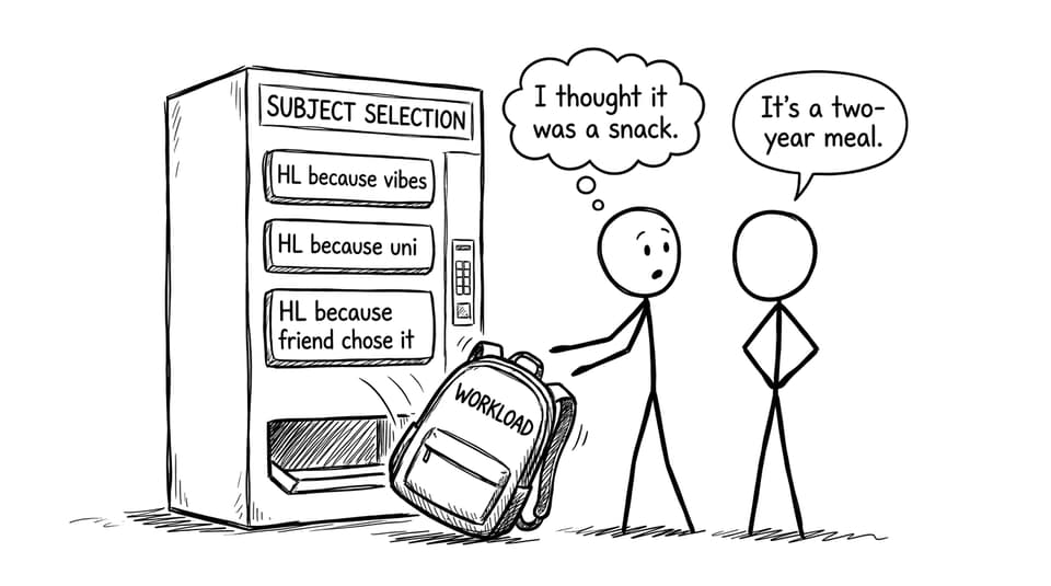 Subject Selection vending machine joke