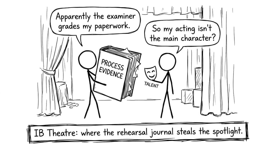 IB Theatre: where the rehearsal journal steals the spotlight.
