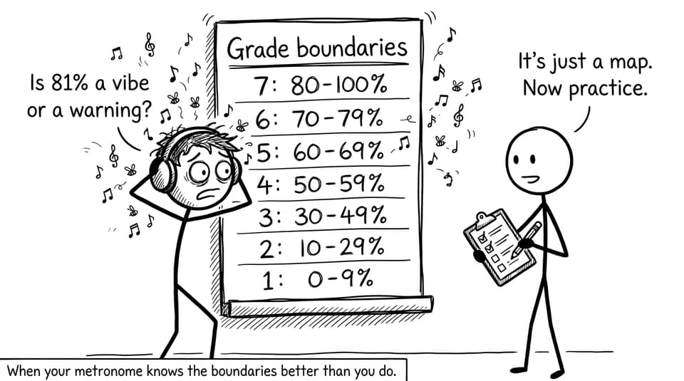 Staring at grade boundaries like a scoreboard