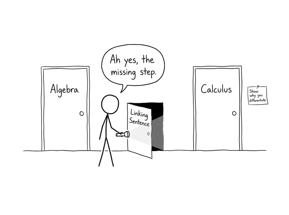 The secret door is the linking sentence