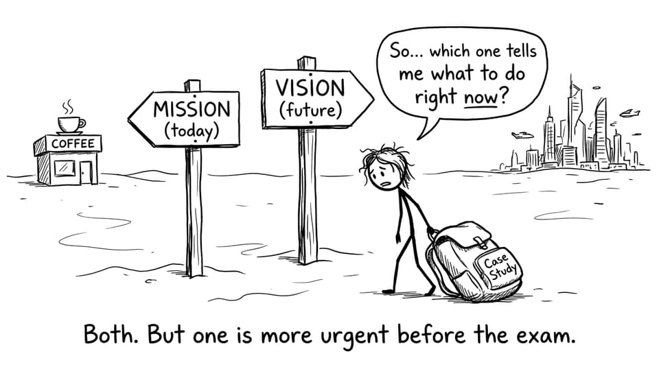 Mission vs vision signpost joke