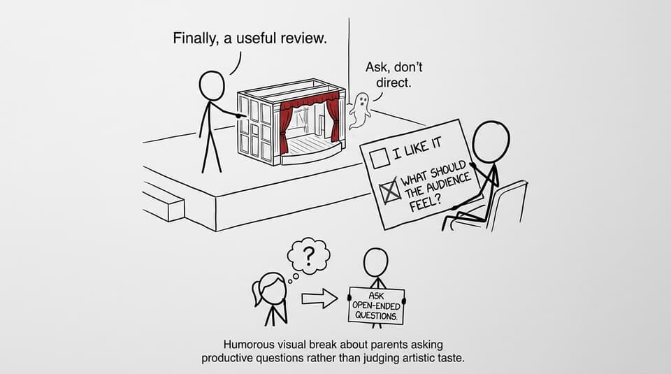 A parent replaces personal taste with a useful question about audience impact