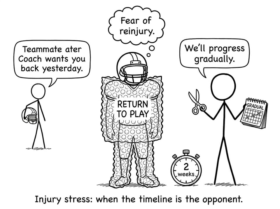Injury stress timeline joke
