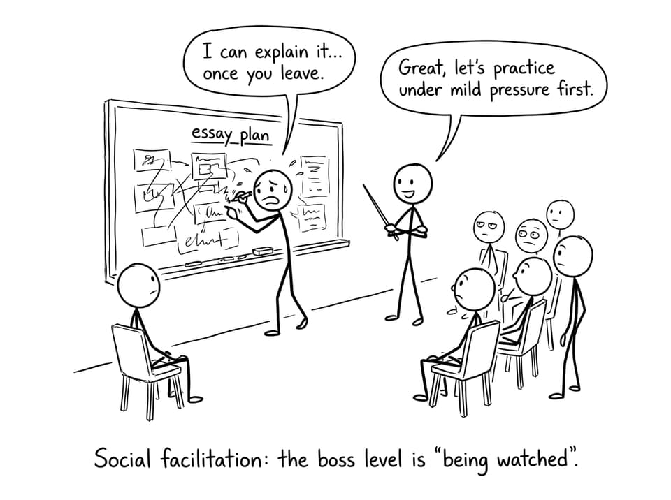 Social facilitation boss level comic
