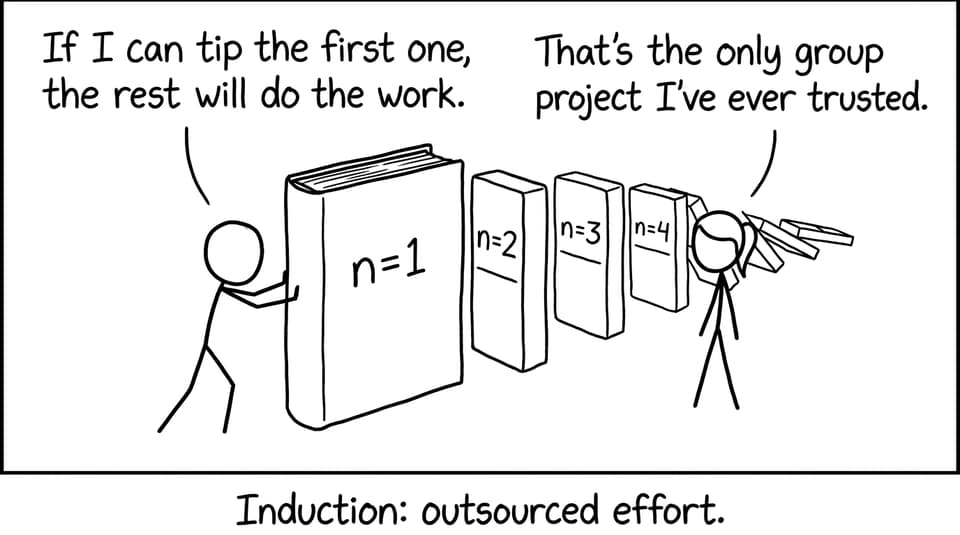Induction dominoes comic