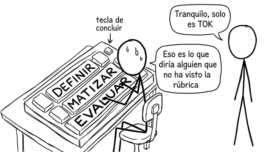 Comic sobre escribir TOK y la rúbrica