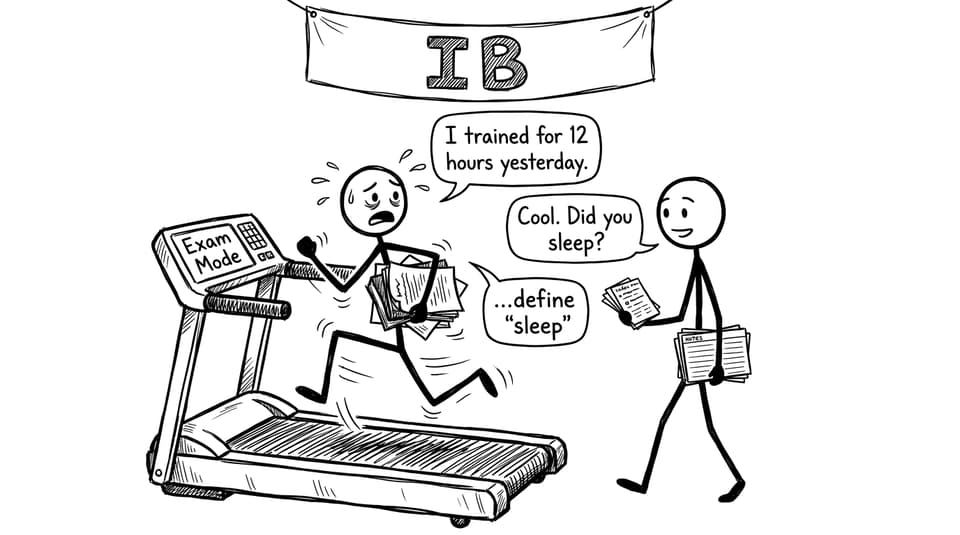 Exam mode treadmill joke