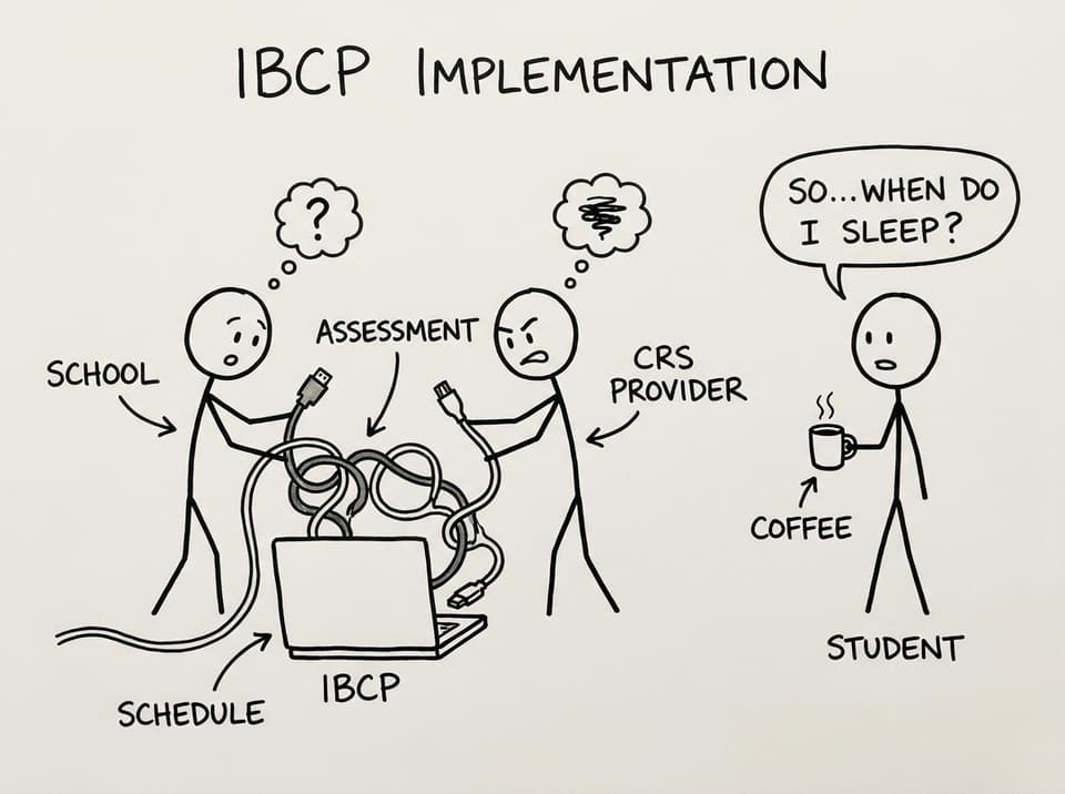 School and CRS Provider plugging mismatched cables into IBCP laptop