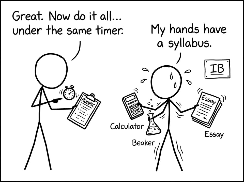 Comic about juggling IB tools and timing