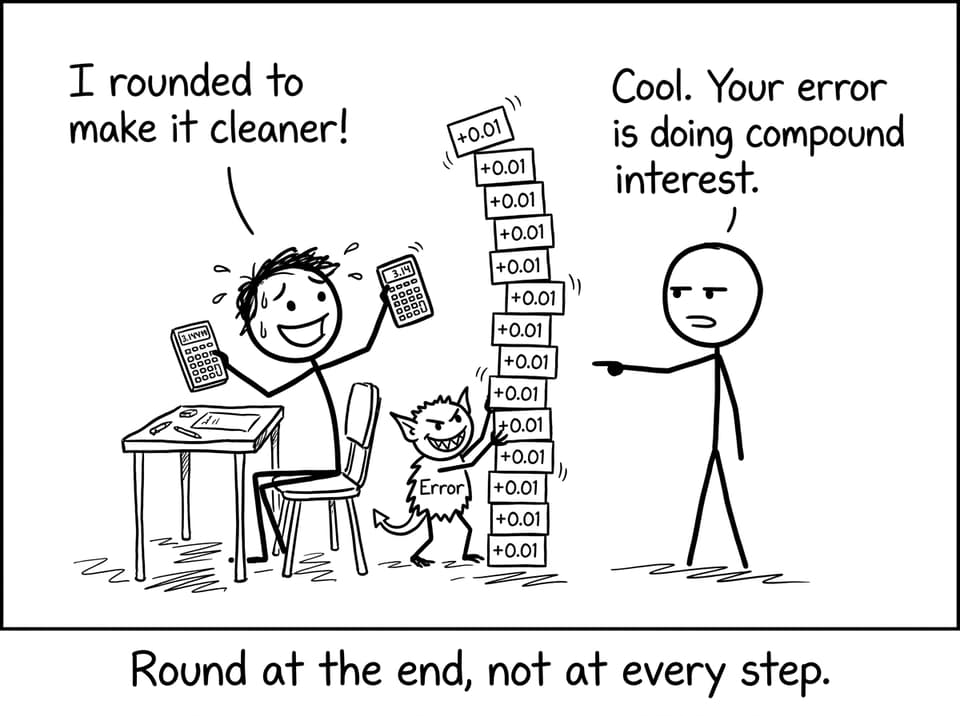A tiny error doing compound interest