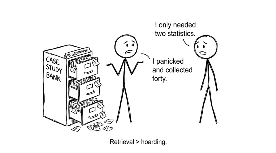 A student hoards case study stats instead of retrieving them