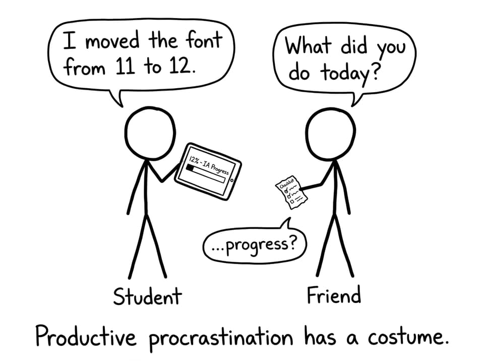 Productive procrastination in costume