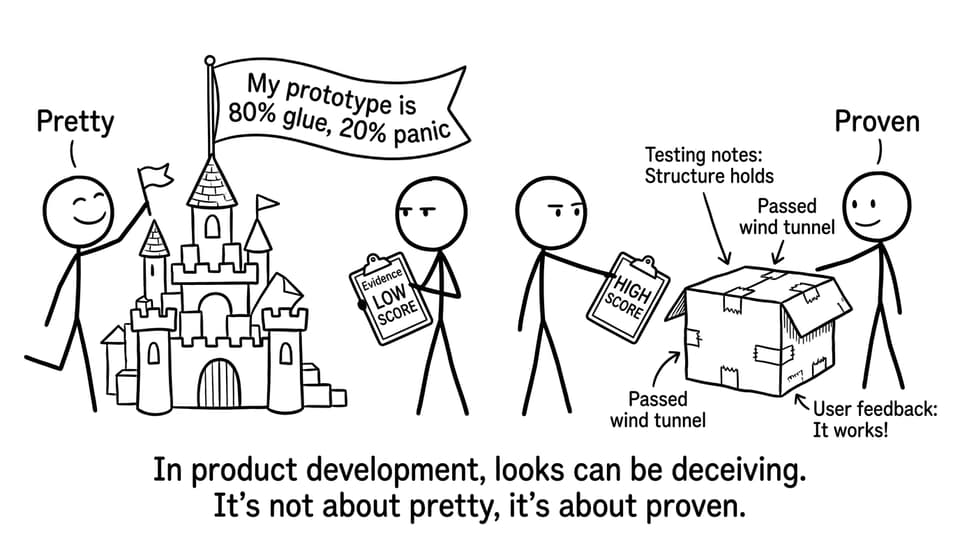 Pretty vs proven prototype joke
