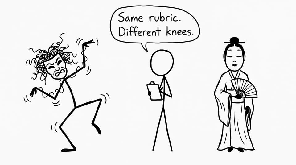 Director comparing Commedia and Noh under the same rubric