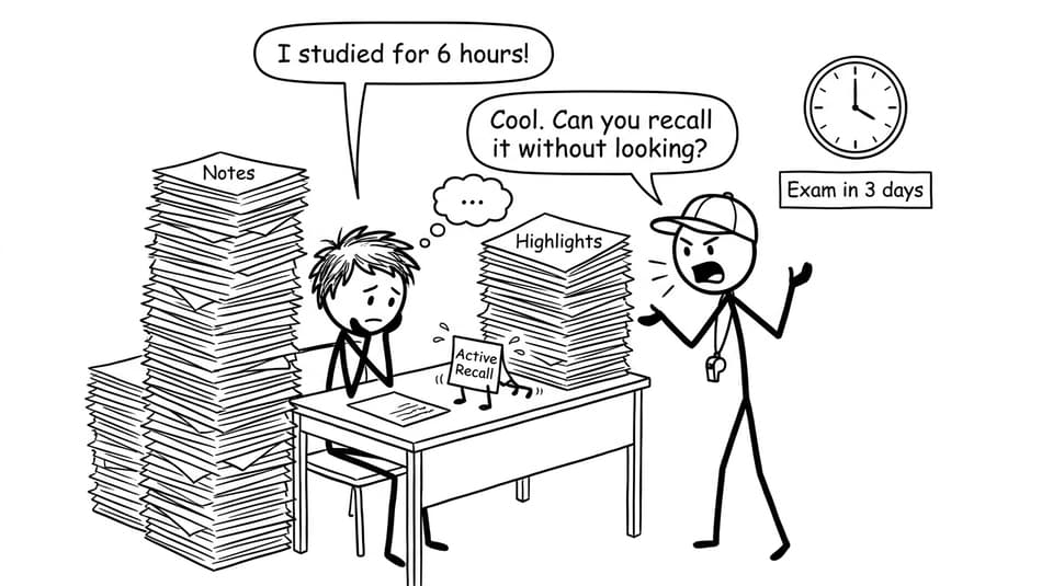 Active recall vs notes comedy