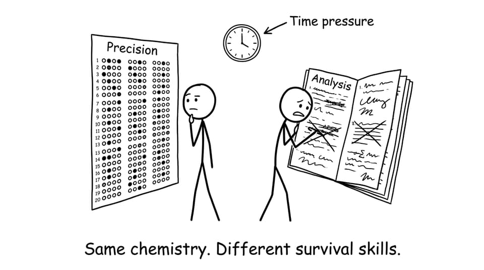 Exam hall precision vs analysis