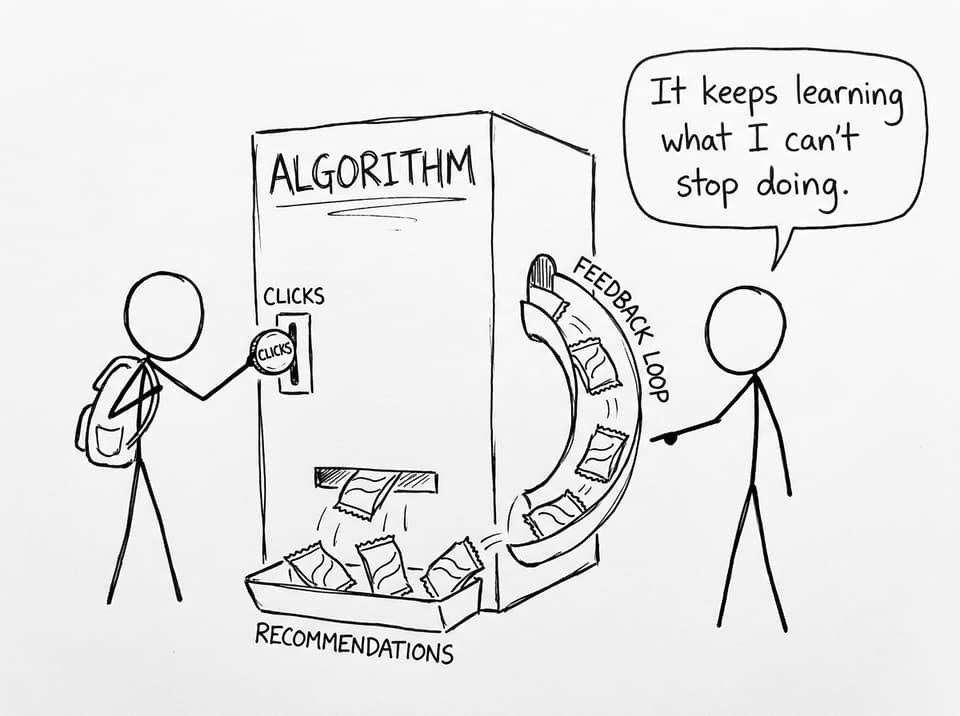 Vending machine algorithm with a feedback loop chute
