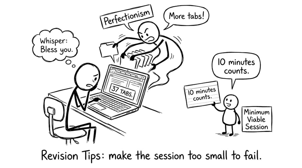 Comic about perfectionism and minimum viable session