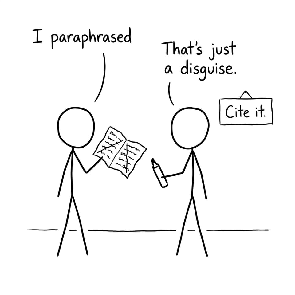 A joke about fake paraphrasing vs real paraphrasing
